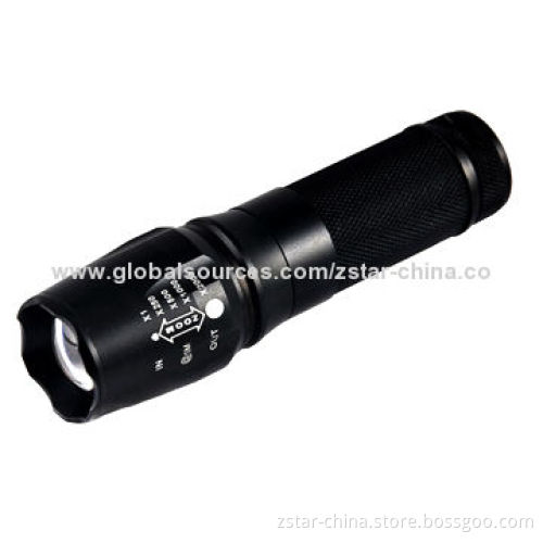 Cree XML-T6 LED Flashlight with Maximum 1,200lm, Optical Convex Lens, Black Color